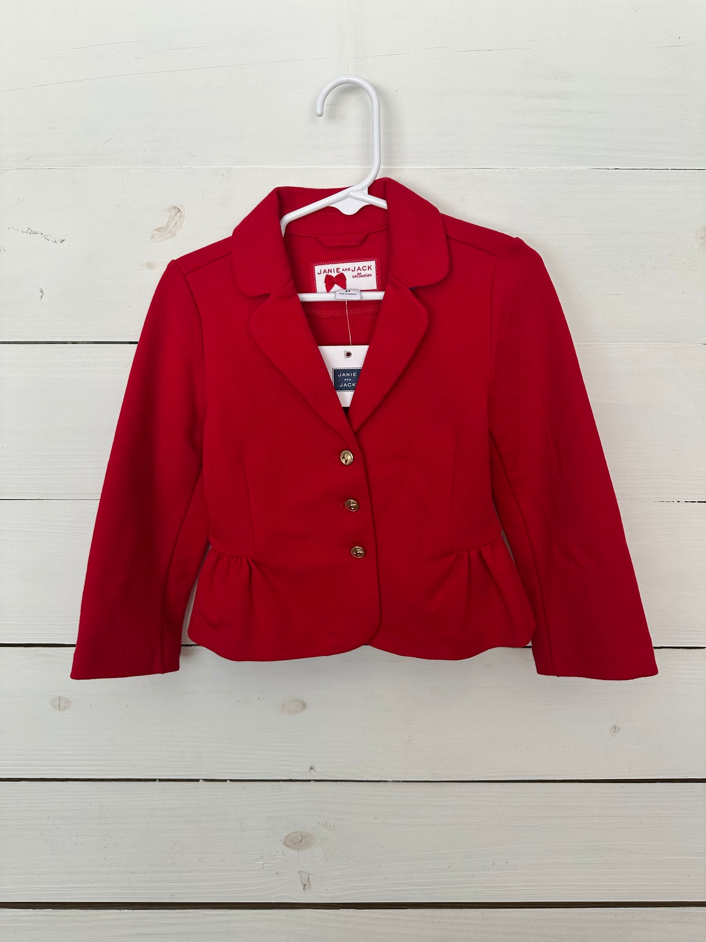 2T - Red Riders Coat with Gold Button Details - NWT
