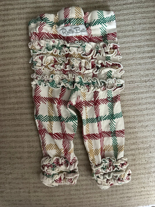 0-6M - Ruffle Butts Christmas Plaid Pants
