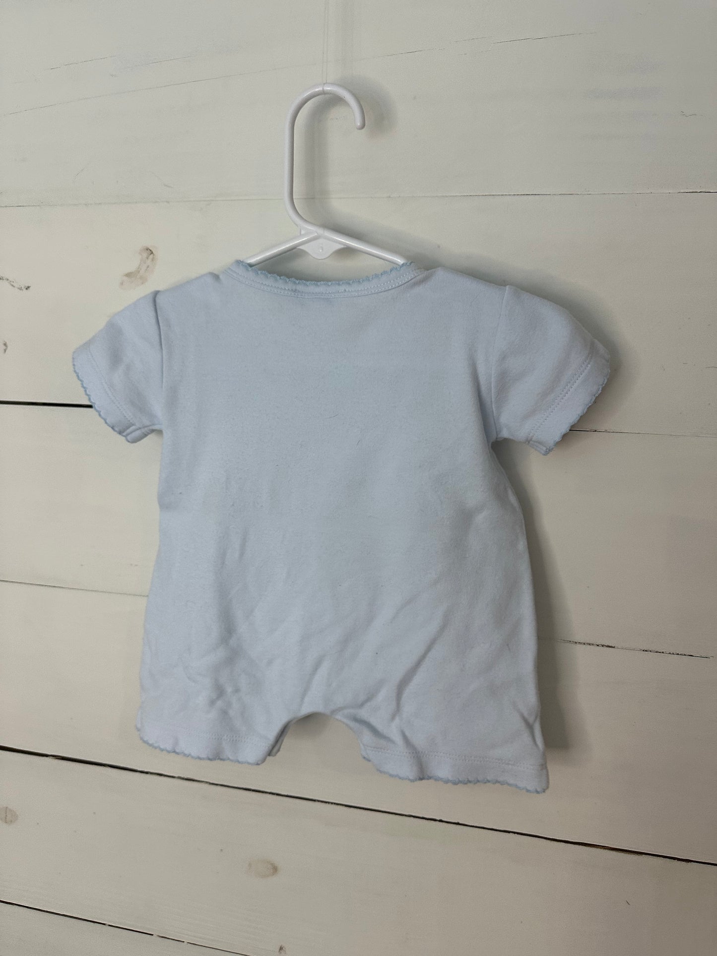 0-3M - 3 Mathas Baby Blue Onesie with Bunny Embroidered