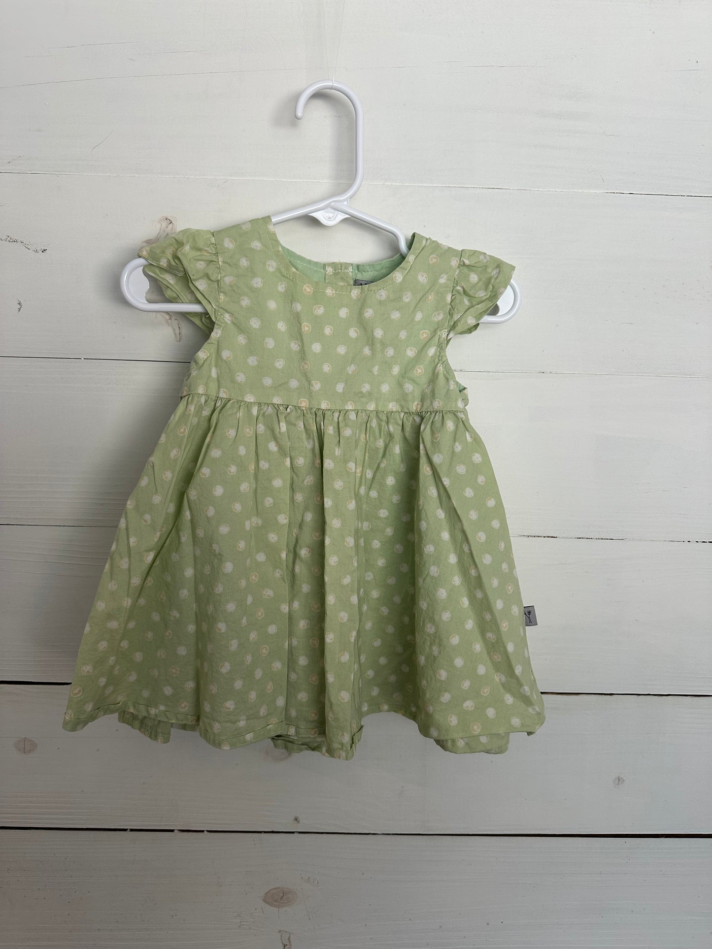 Wheat: Green Dress with Polka Dots