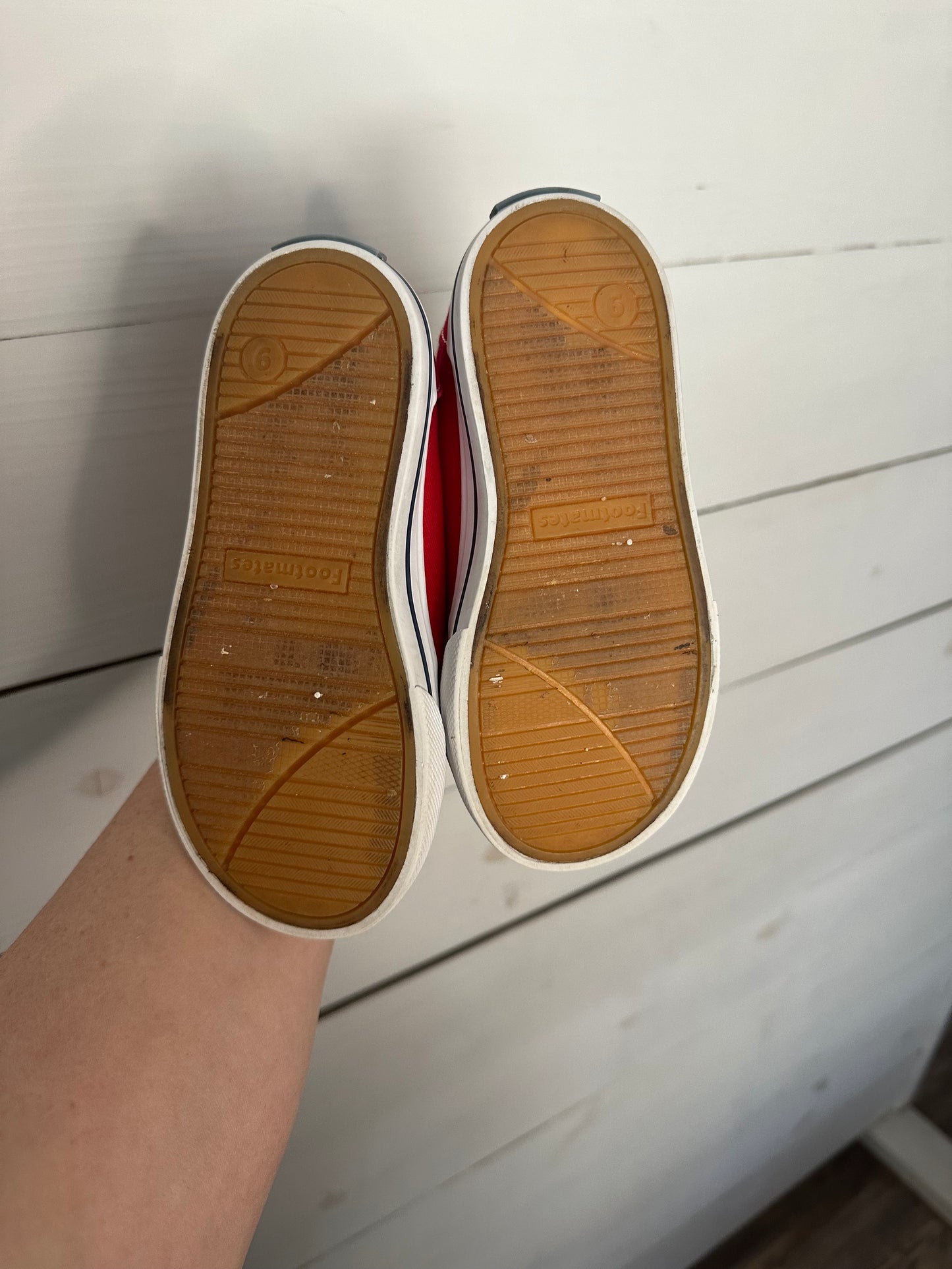 9 - Red Footmate Sneakers - Medium Width