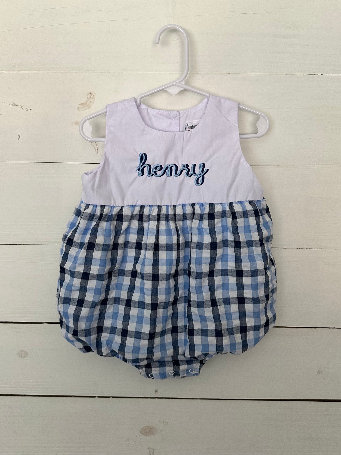 Bayou Blanks: Henry Blue Gingham Bubble