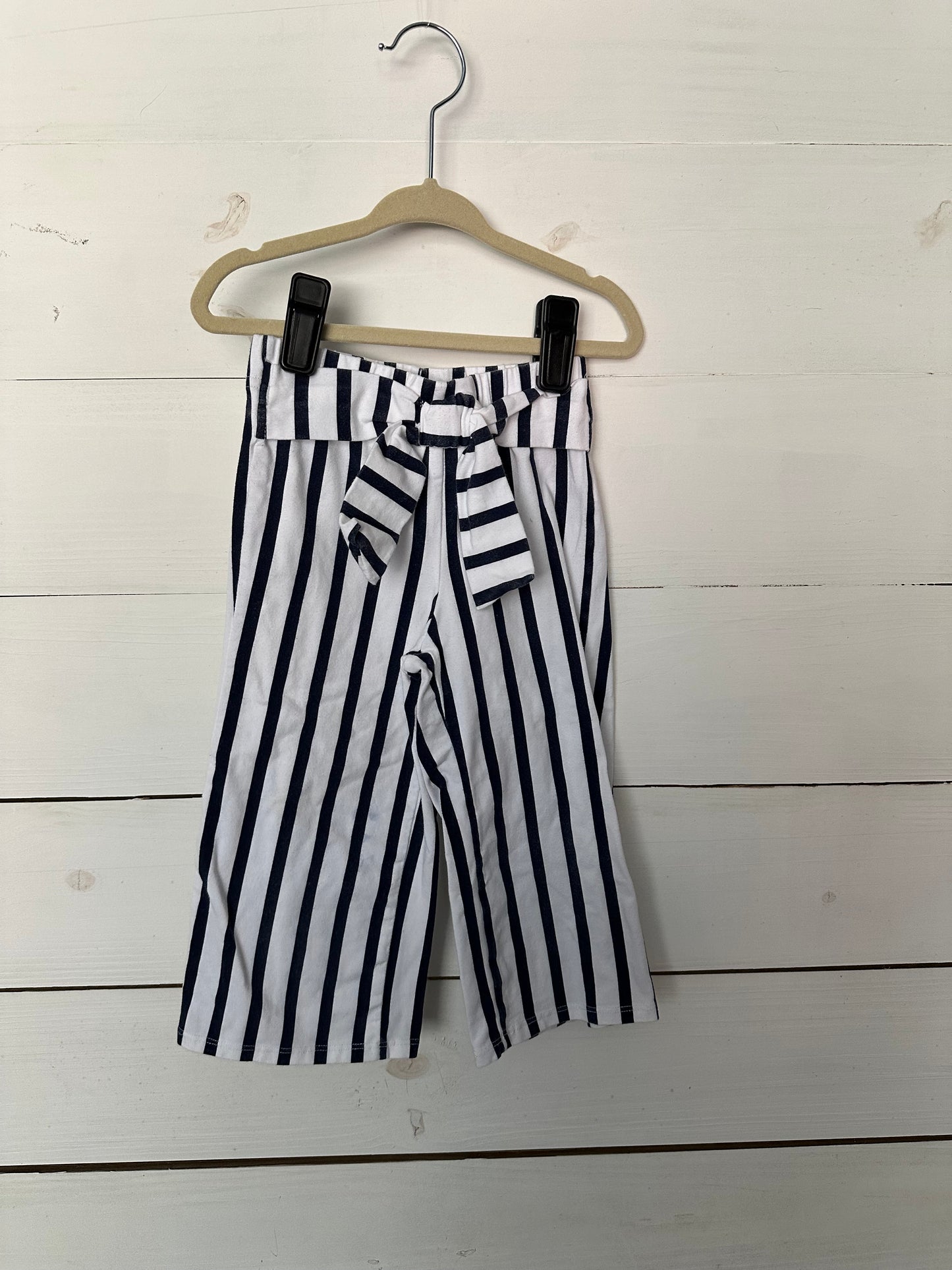 3T - Janie & Jack Red Sailor Collared Shirt and Navy Blue Striped Pants