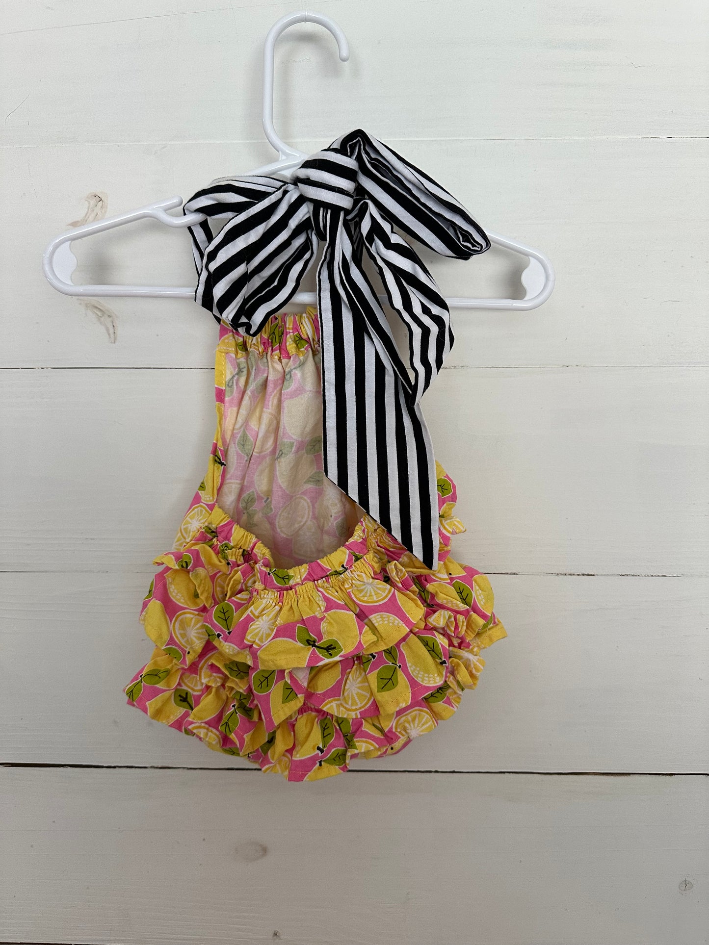 Hickity Pickity Lemon Sunsuit with Ruffle Butt