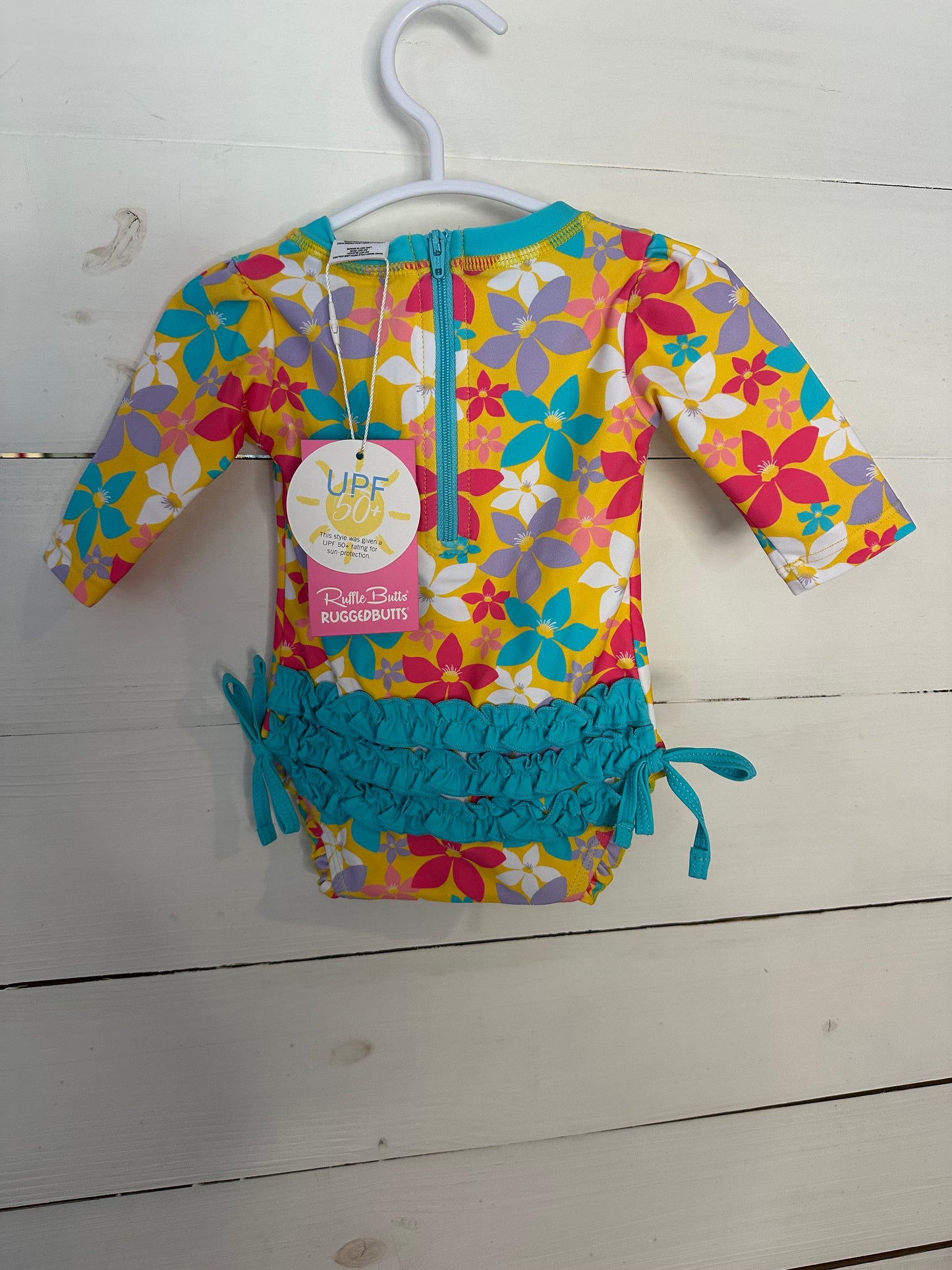0-3M - Ruffle Butts Tropical Swim NWT