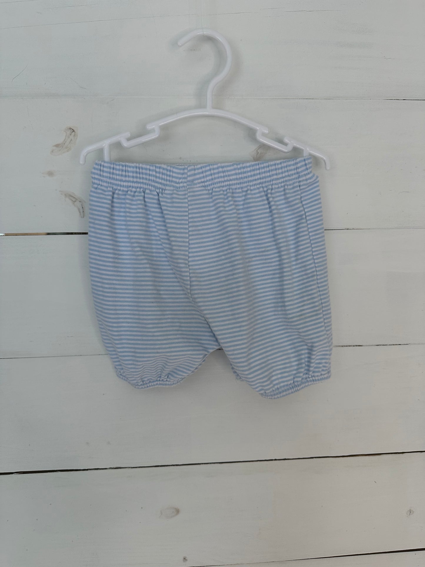 2T - PB&J Blue Striped Shorts with Elastic Around Leg