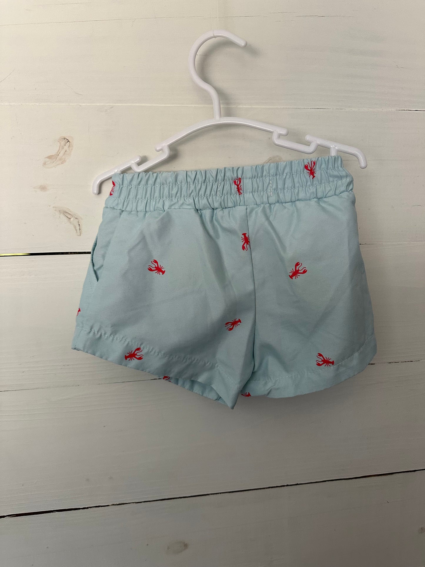 12M - SugarBee Clothing - Blue Swim Trunks with Lobsters