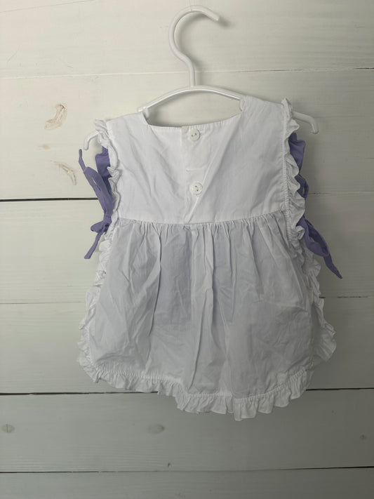 12M - Fantaisie Kids Purple & Pink Detailed Smocked Bloomer Set