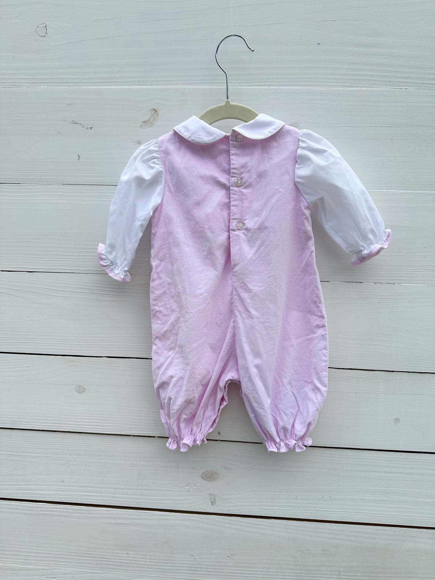 Z*U Pink Corduroy Football Overalls with Built in Blouse