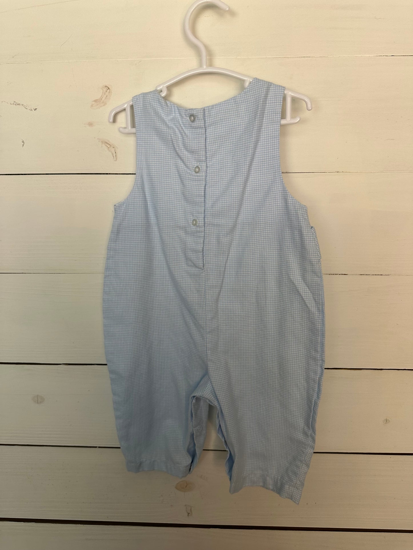 24M - Petit Ami Baby Blue Gingham Longalls