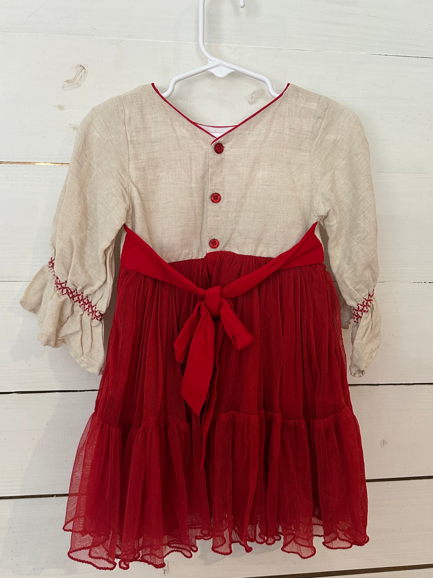 2T - Well Dressed Wolf - Red and Taupe Dress