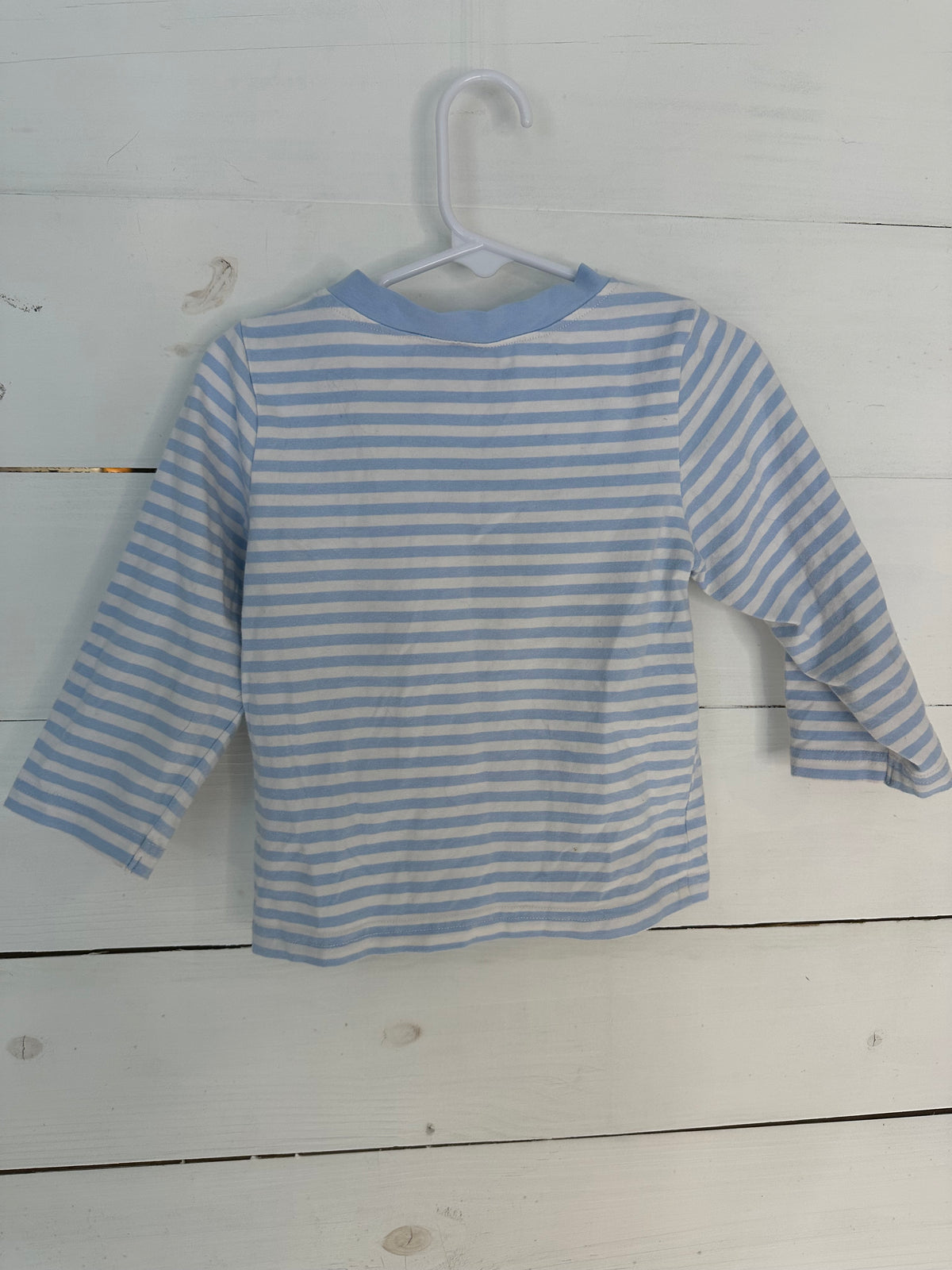 2T - Emma Blake Smocks - Come Let Us Adore Him Longsleeve Shirt - French Knot Jesus in Manger