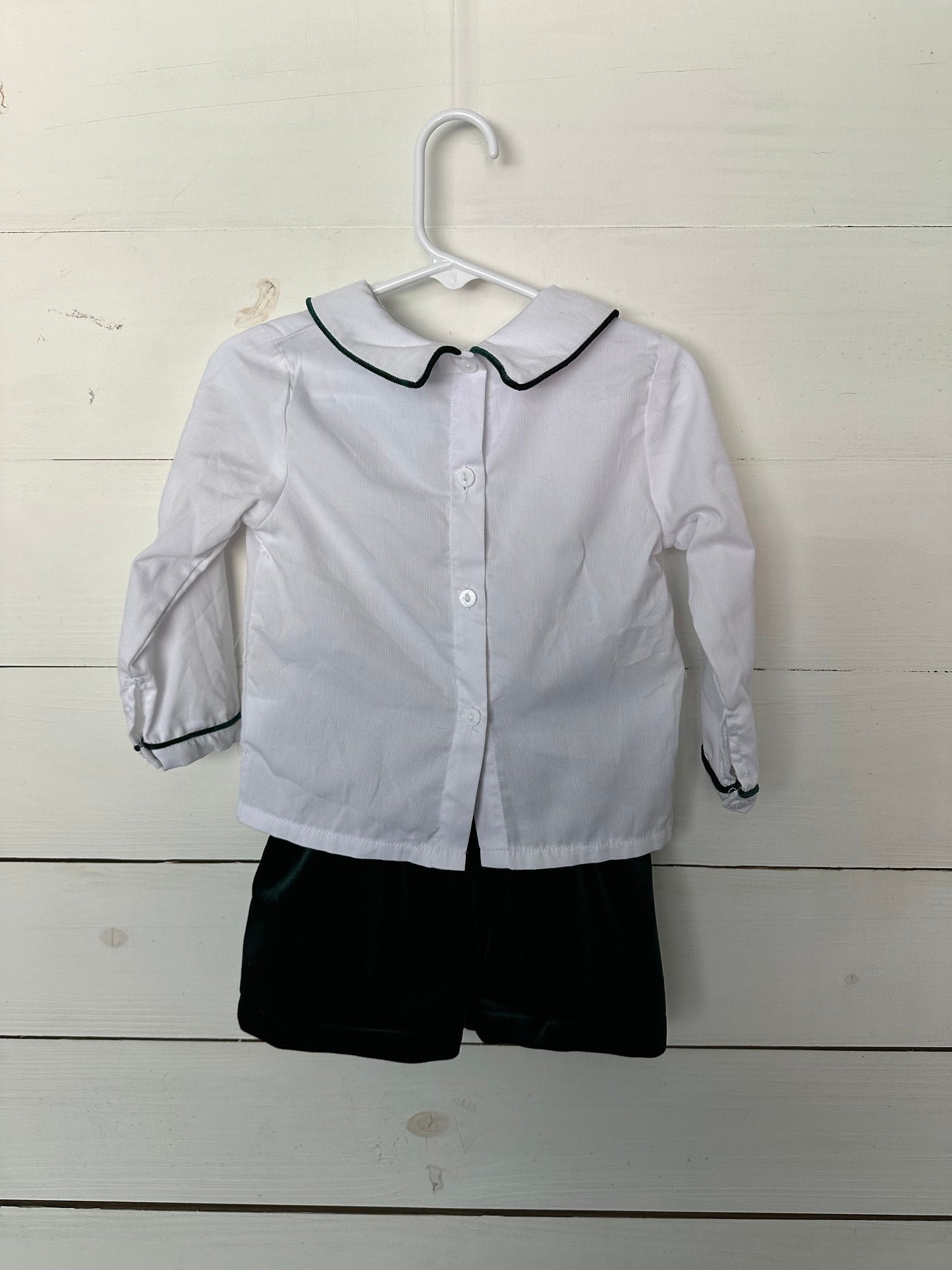 Flynn & Kelsey - Velvet Dress Shorts and Corduroy Shirt with velvet piping