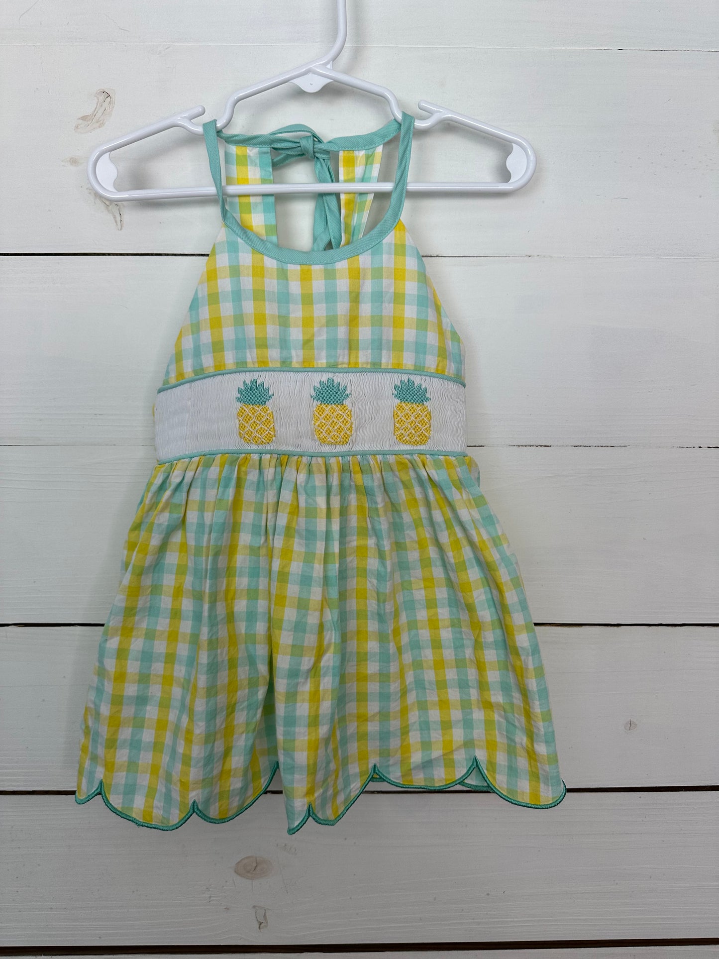 2T- Sweet Southern Smocks- Smocked Pineapple Dress