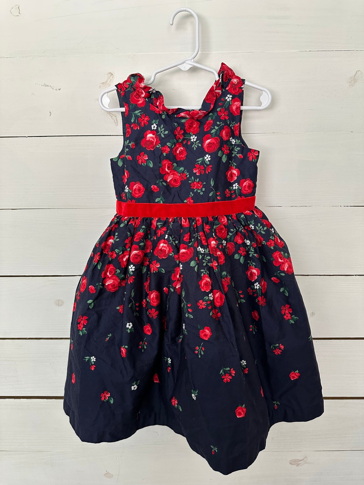 4T - Janie & Jack Navy with Red Roses Dress