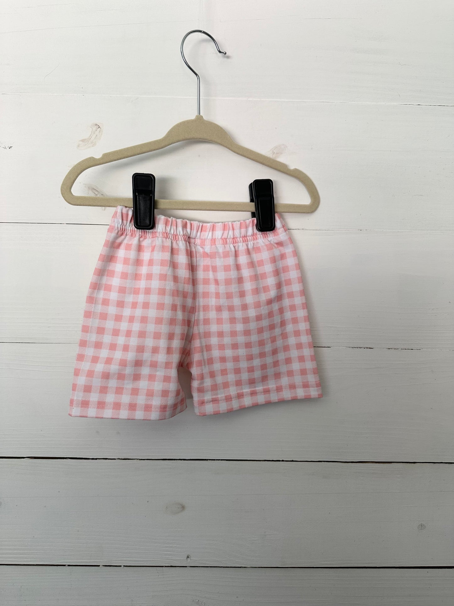 Saving Grace Smocks French Knot Piggies with Pink Gingham Shorts