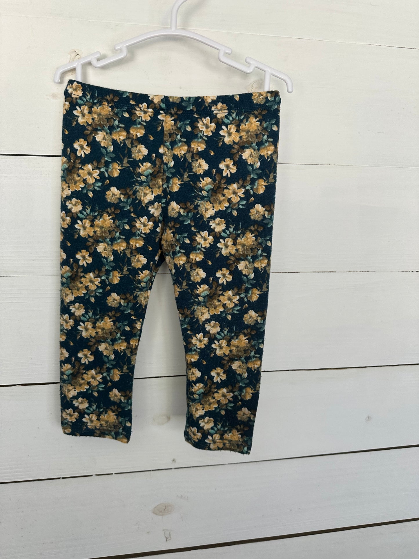 24M- Tullabee Mustard Tunic with Teal Leggings with matching flowers