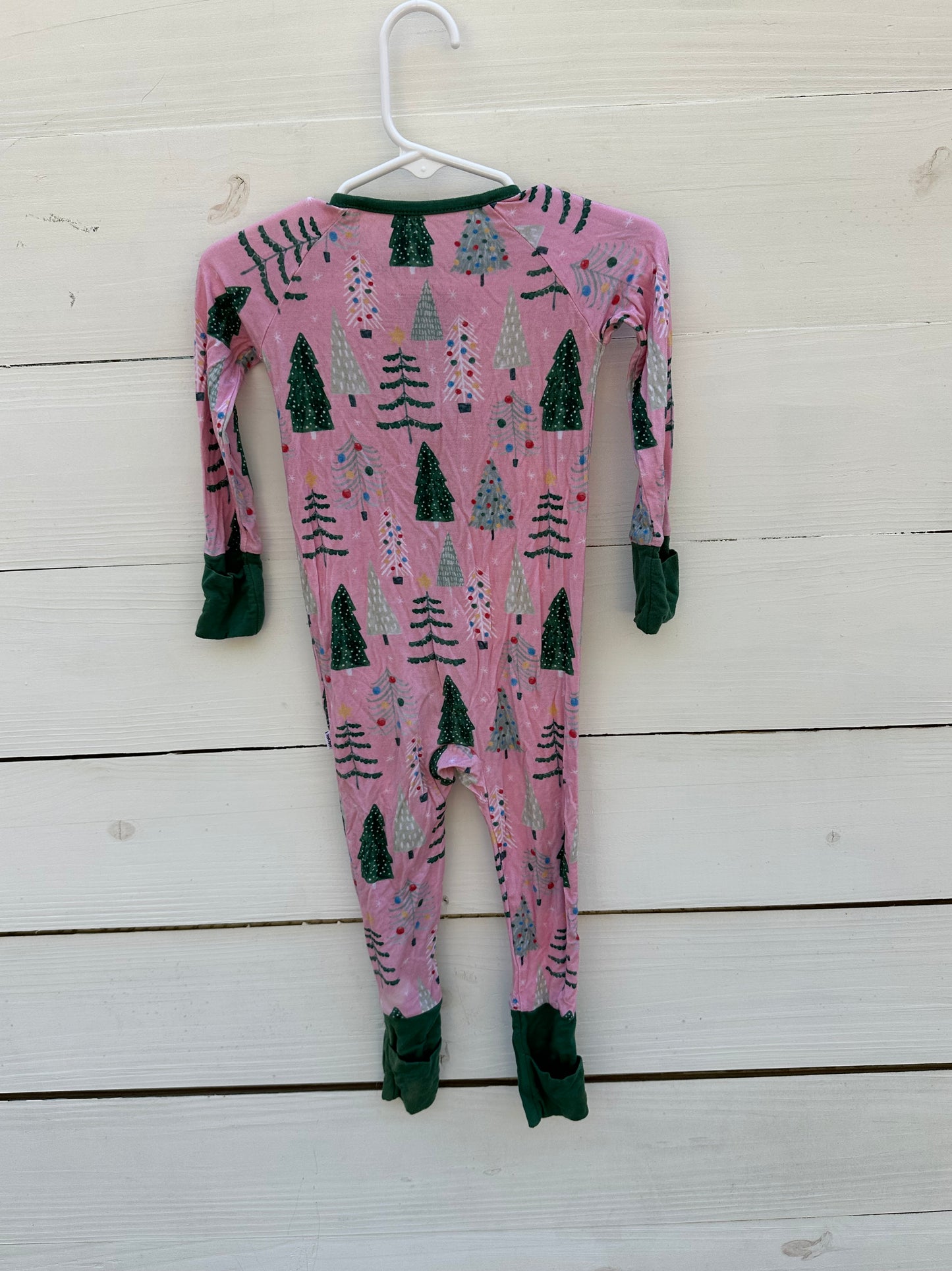 6/12M - Pink with Christmas Tree Little Sleepies Jammies