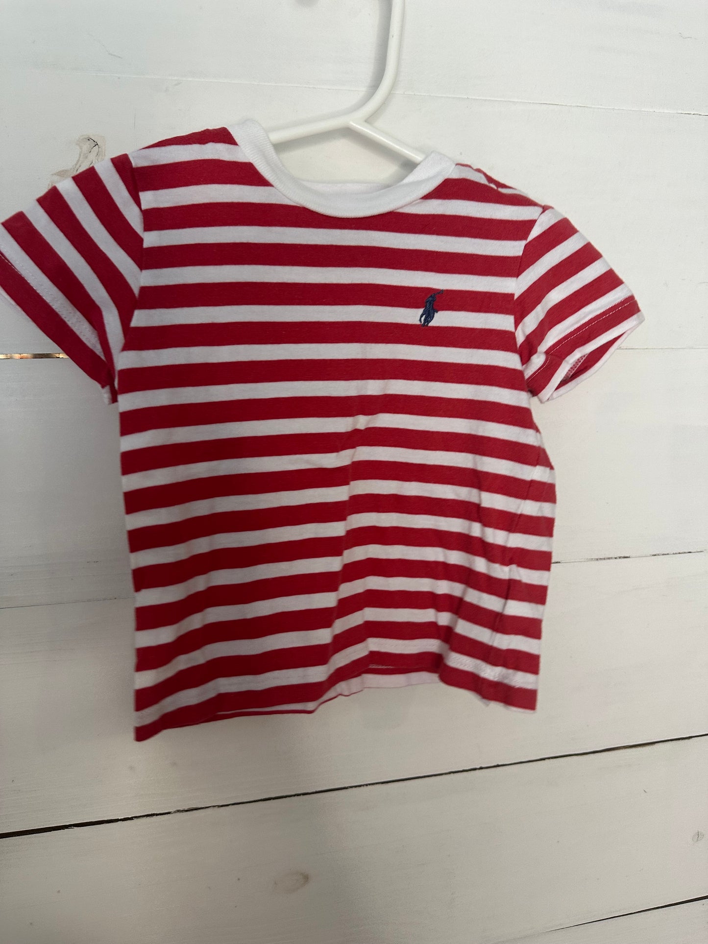 9m- Red & White Striped Polo Tee