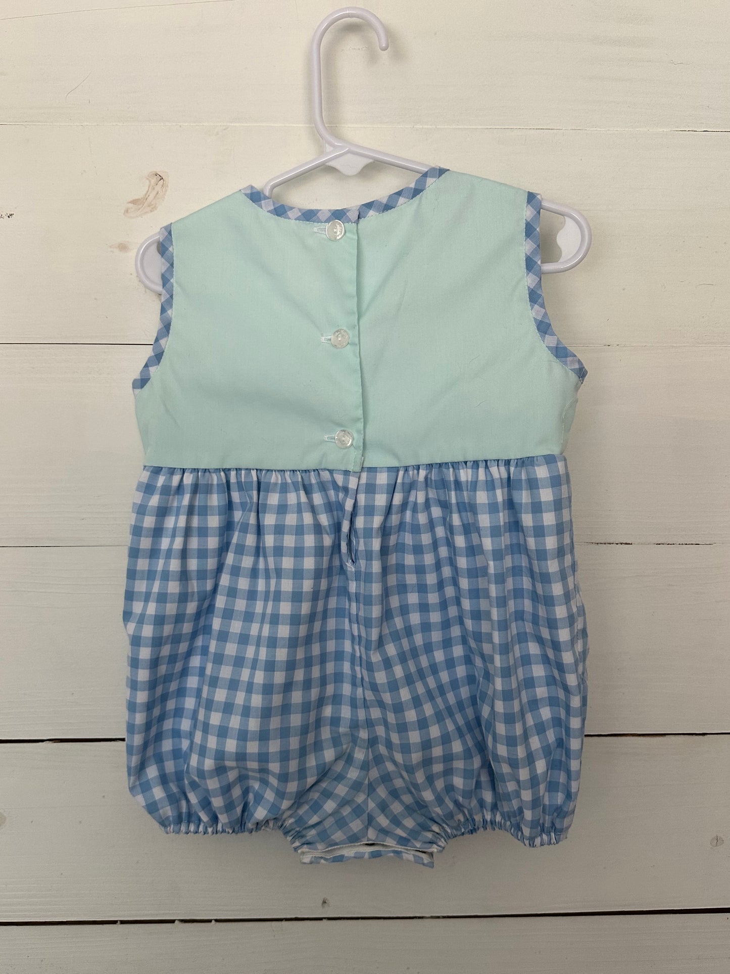 Mint Magnolia: Mint and Blue Bubble with Henry Embroidered
