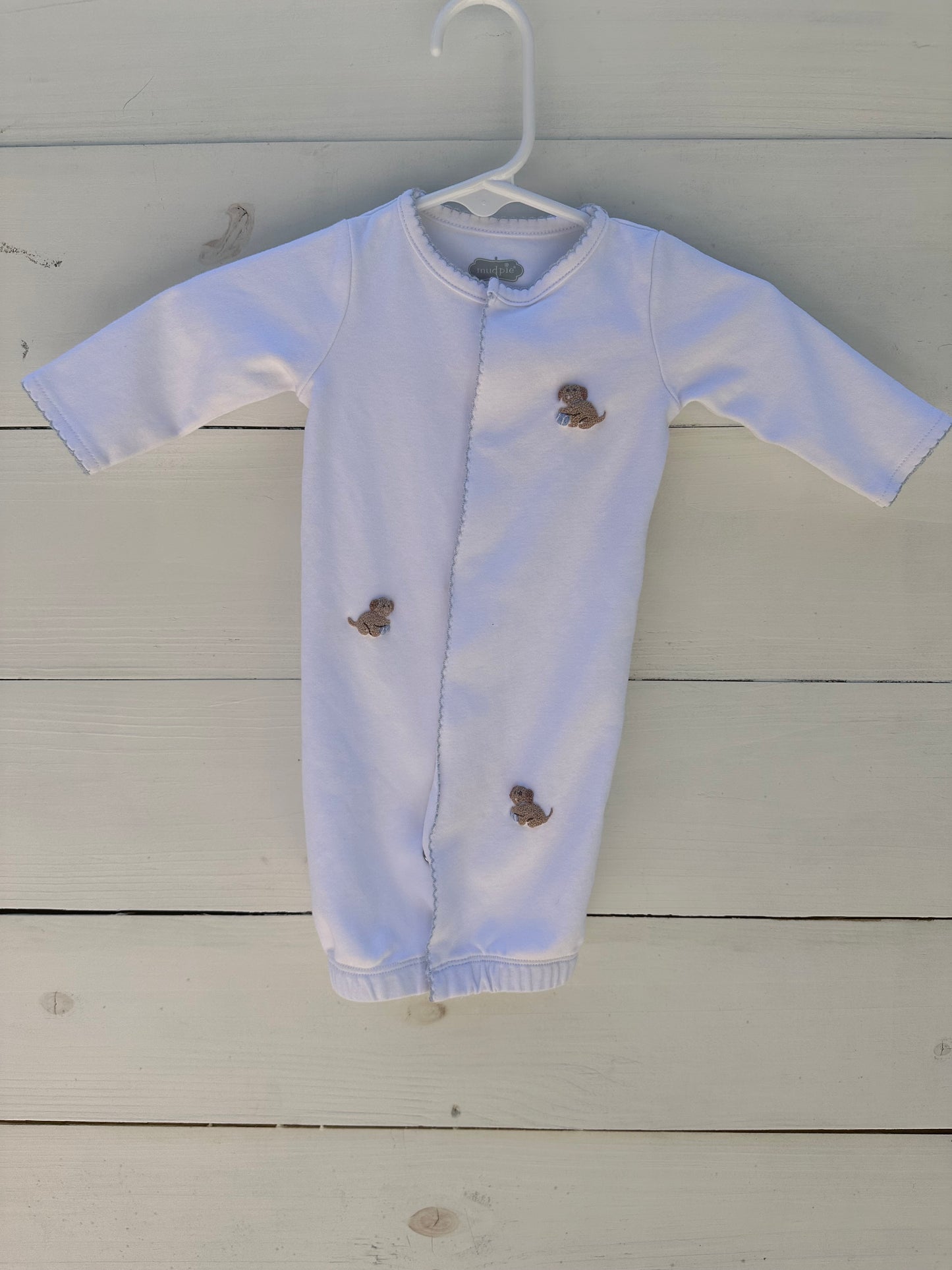 NB - Puppy Button Up Gown