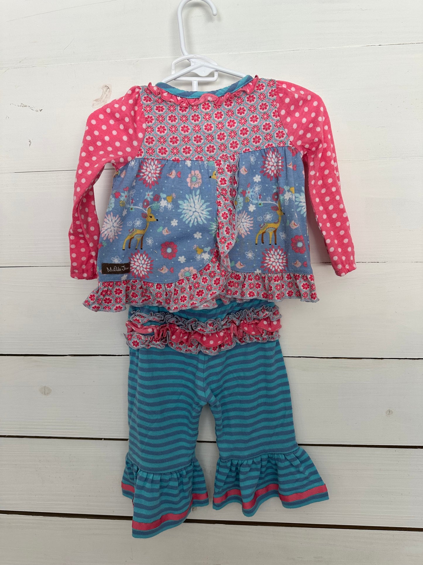 Matilda Jane Blue and Pink Ruffles, Flowers, & Reindeers
