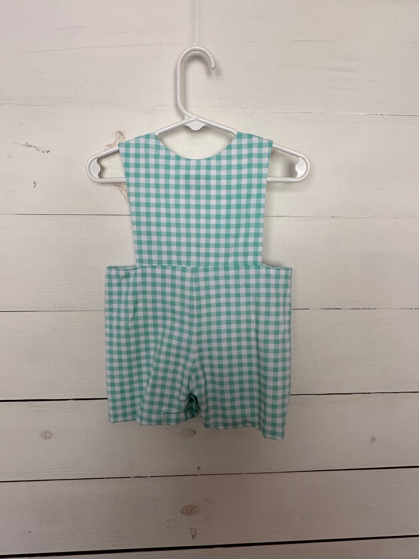 MK Clothing Design - Mint Gingham Smocked Pumpkin Jon Jons