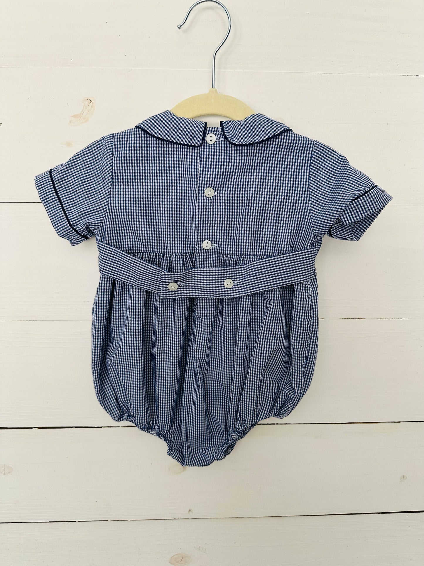 Southern Sunshine Smocked Blue Gingham Sports Bubble