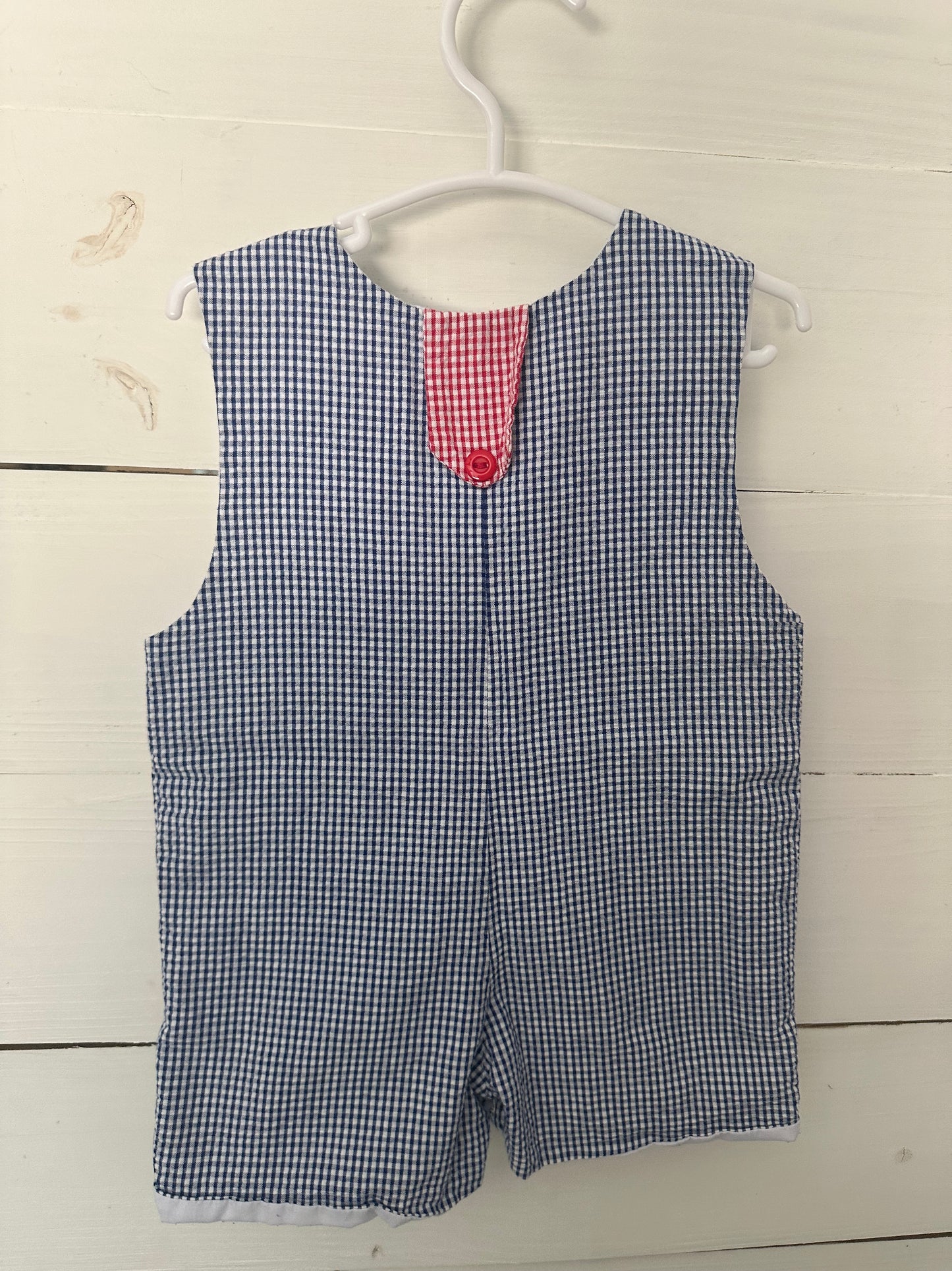 9M - Nilo Navy Blue and Red Gigham Jon Jon