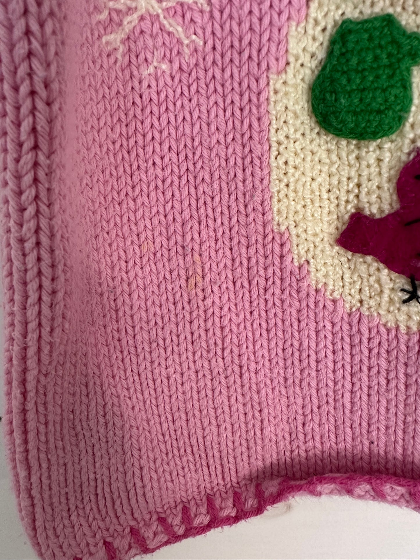 3T - Sam's Friend Pink Knit Snowman Sweater