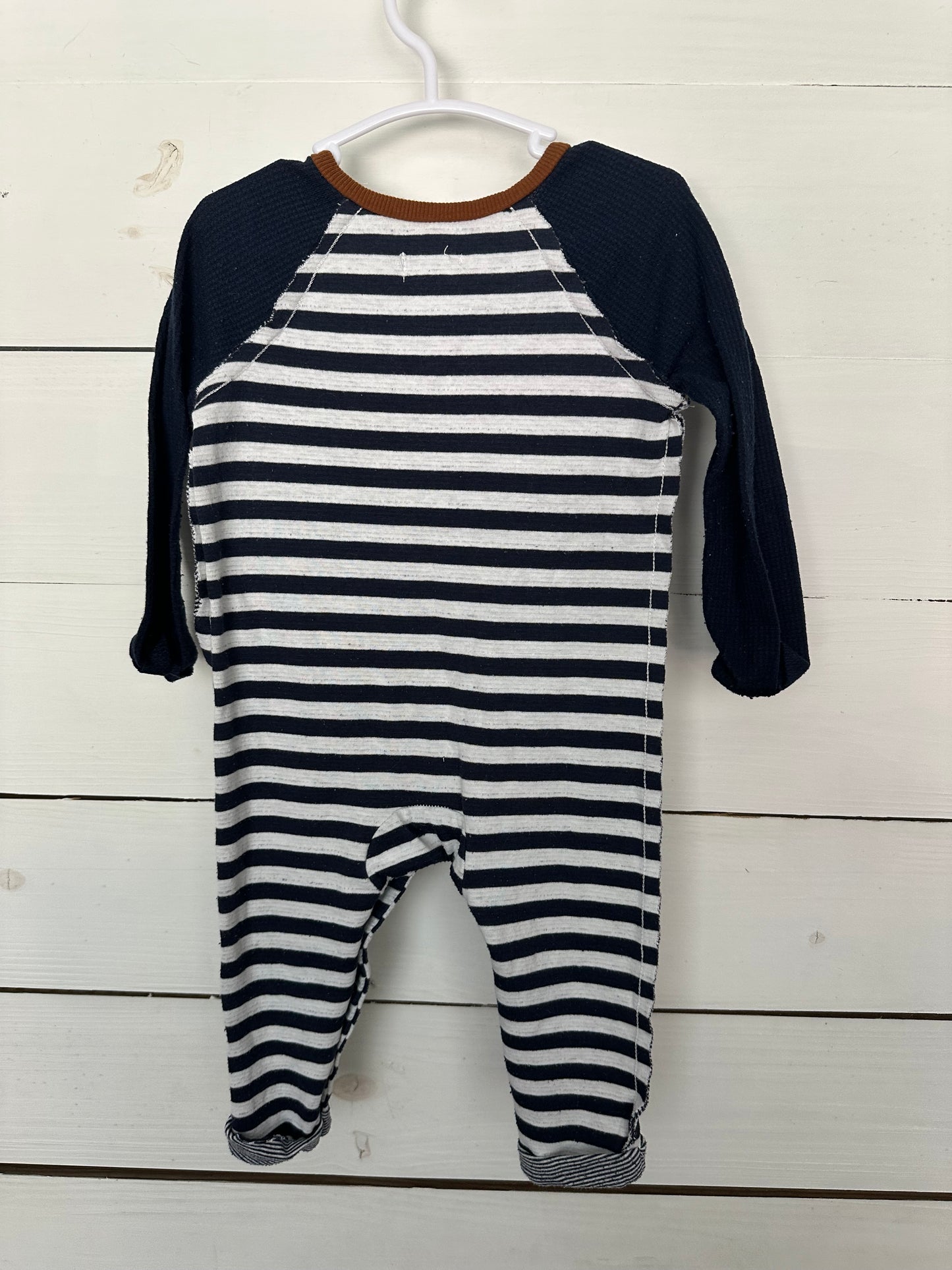 9-12M - MudPie Football & Stripes Romper