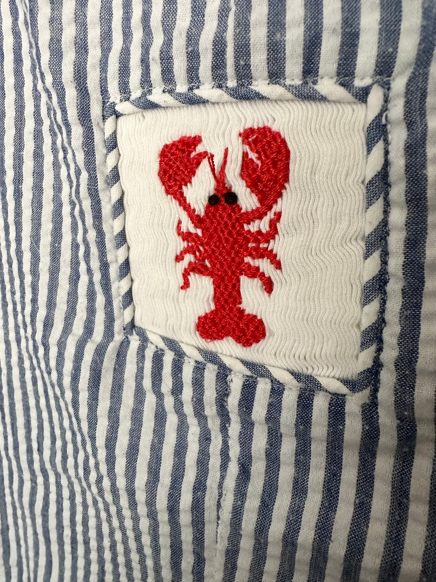 Cypress Row Seer Sucker Jon Jon with Smocked Lobster