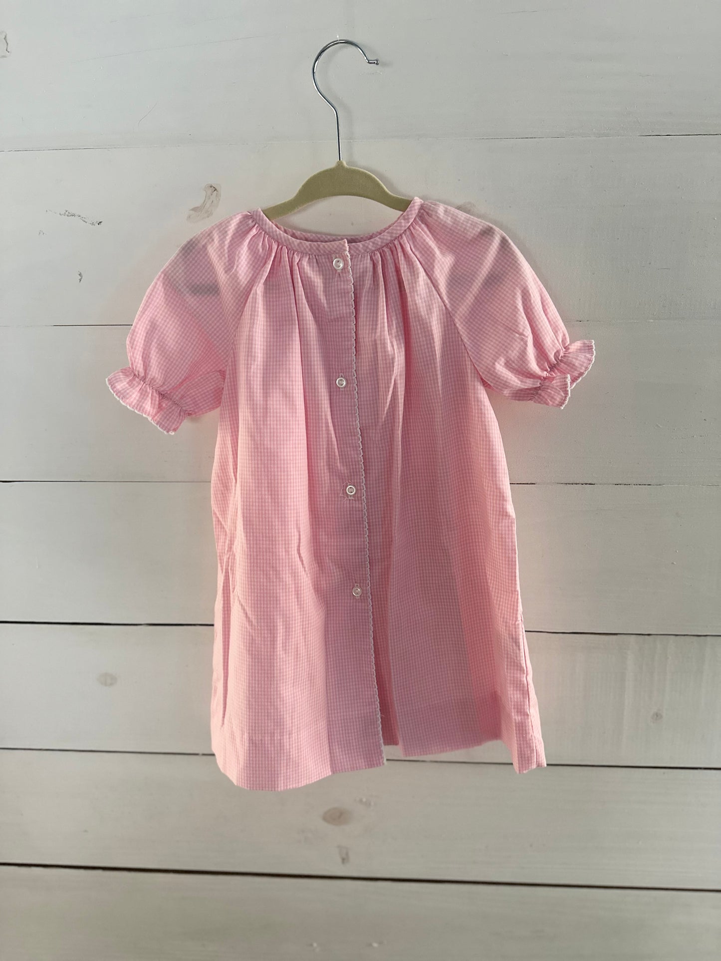 Lullaby Set - Pink Gingham Button-Up Day Gown