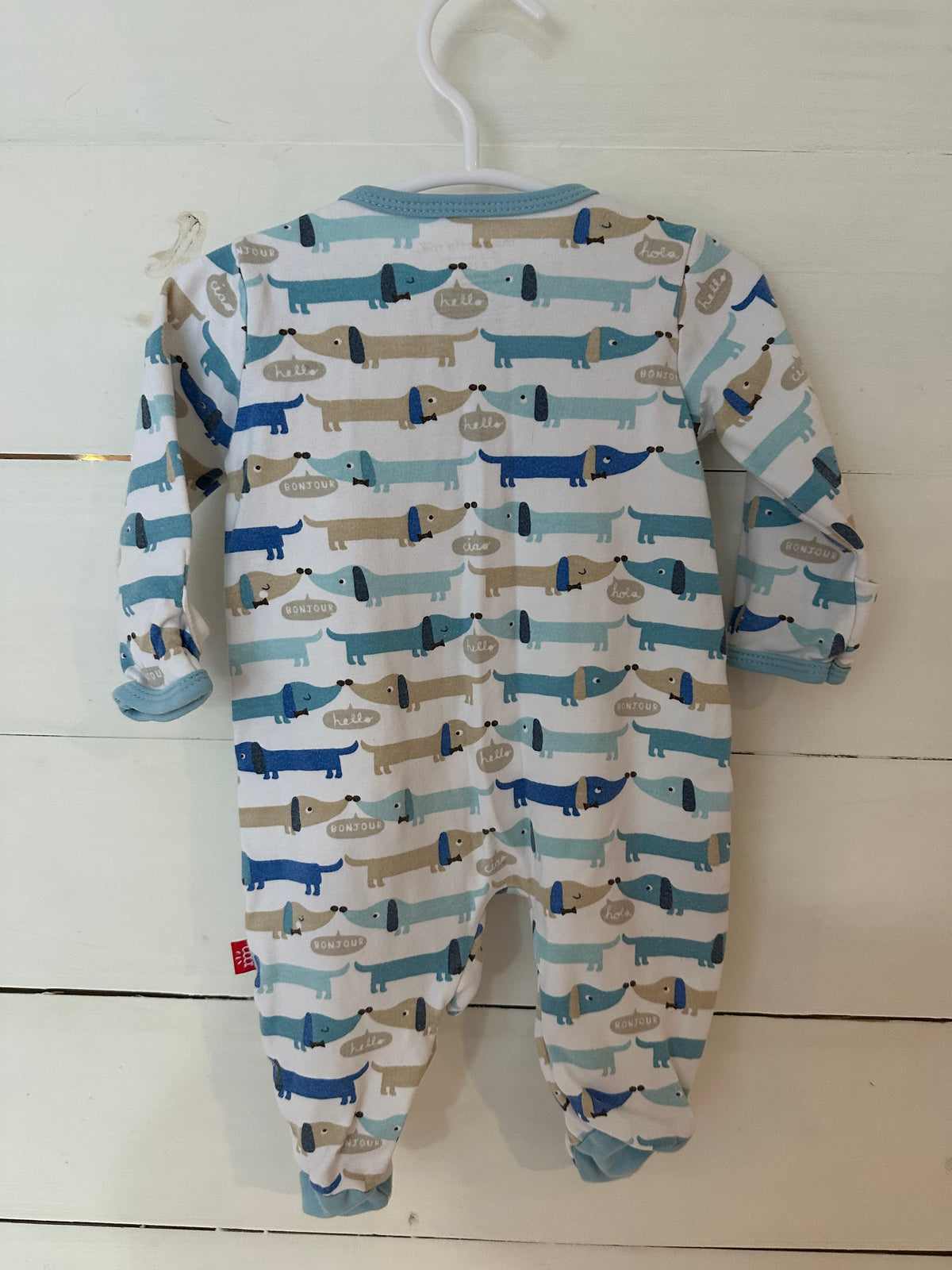0-3M - Magnetic Me Blue Puppy Jammies - Cotton