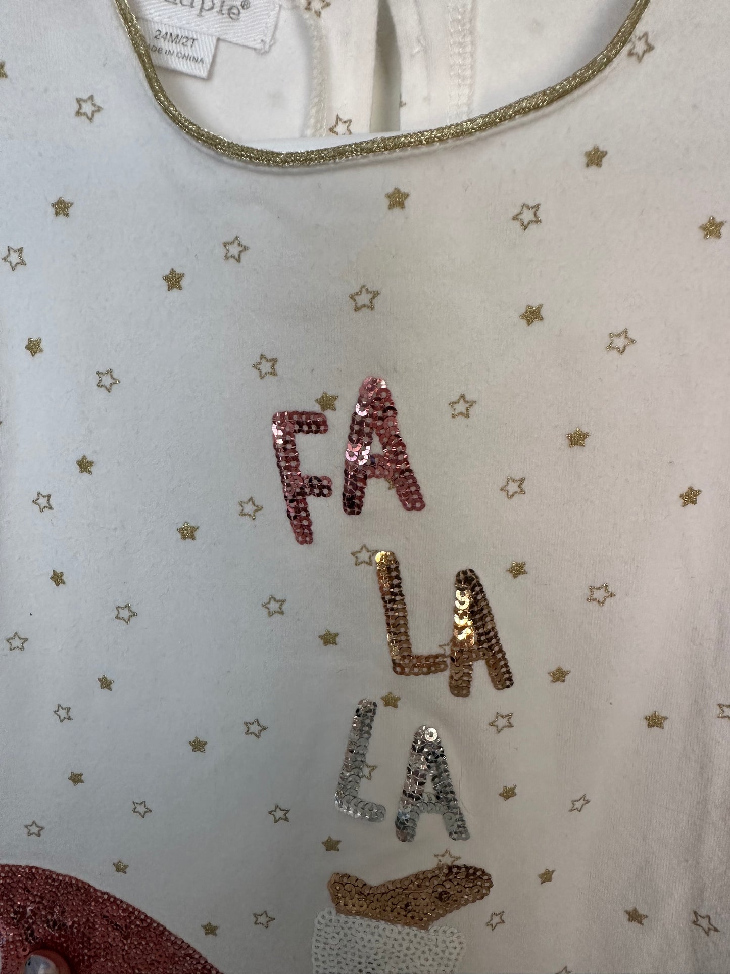 24M/2T - Mud Pie Santa Falala Shirt with Sequins