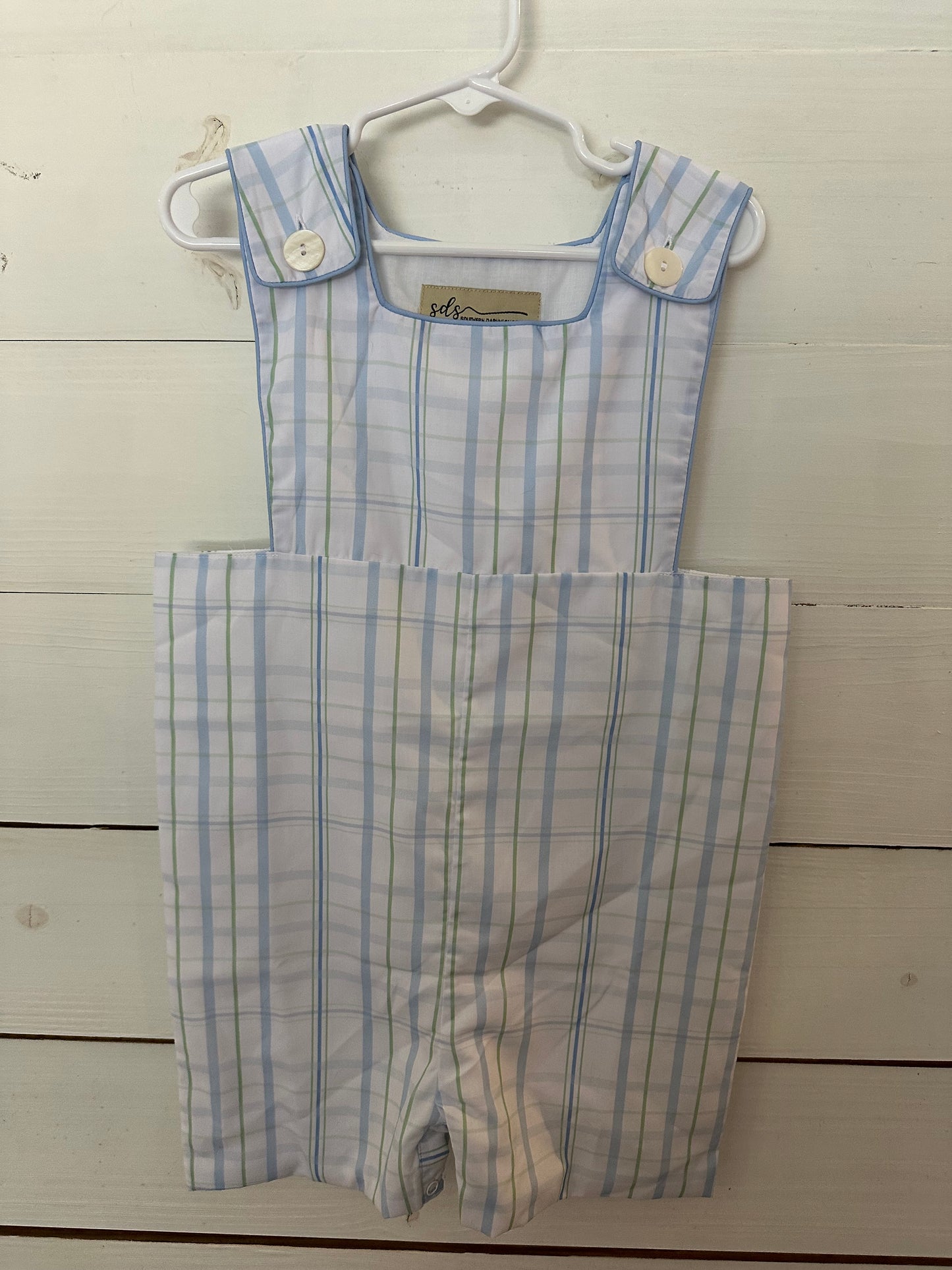 Southern Darlin Smocks - Spring Blue & Green Plaid Jon Jon
