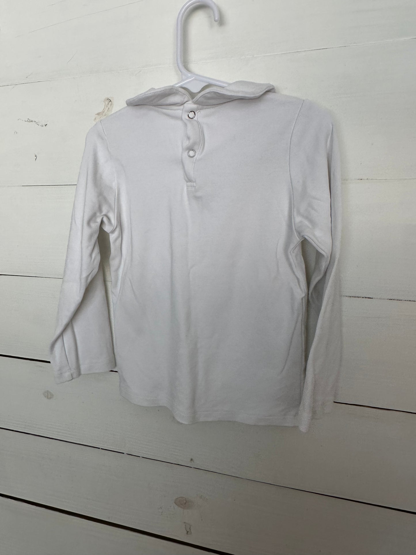 Long-sleeve white peter pan shirt/undershirt
