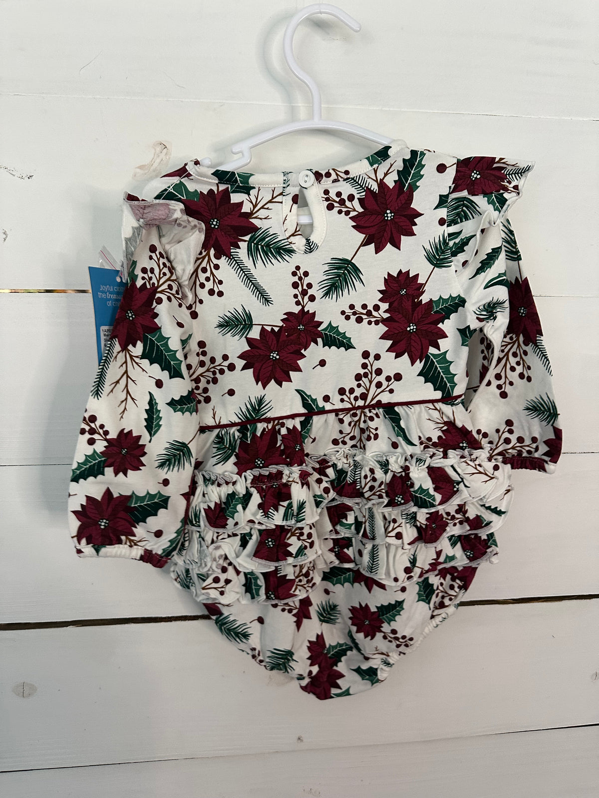 6-12M - RUFFLE BUTTS NWT MERRY & BRIGHT BUBBLE