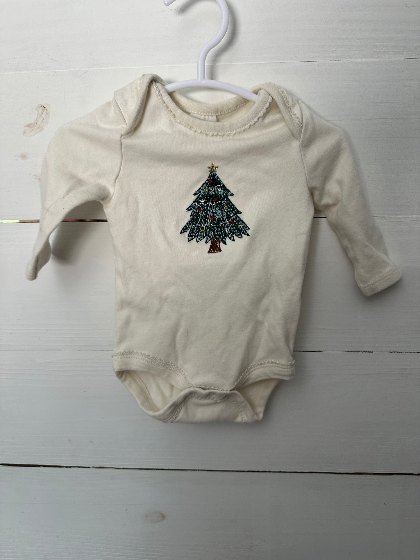 3M - Starting Out Christmas tree onesie and striped pants