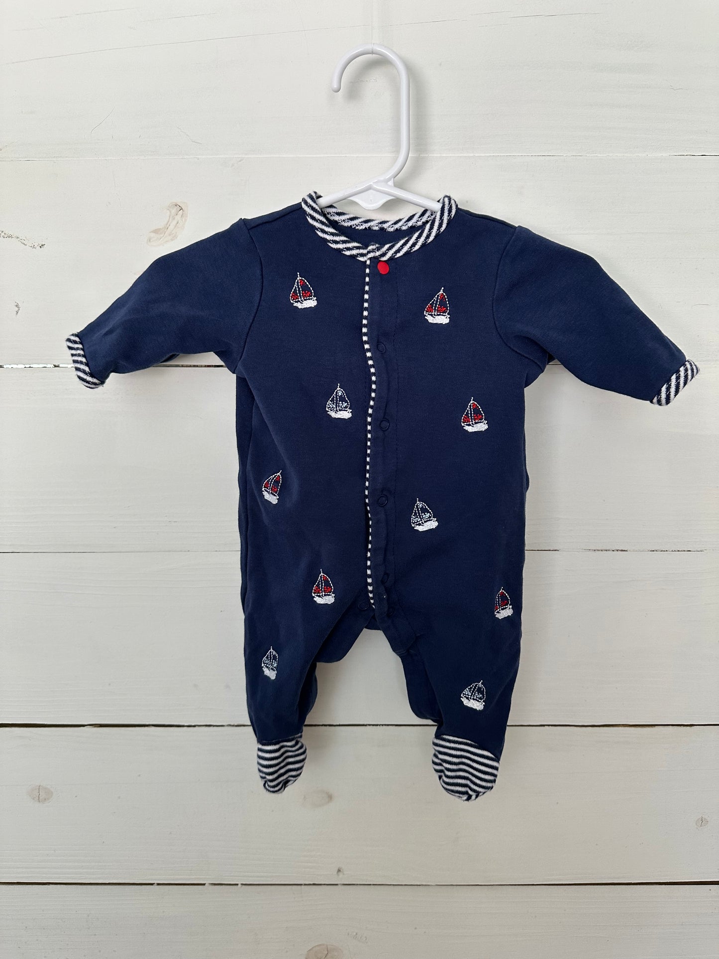 NB - Little Me Navy Blue with Nautical Embroidery