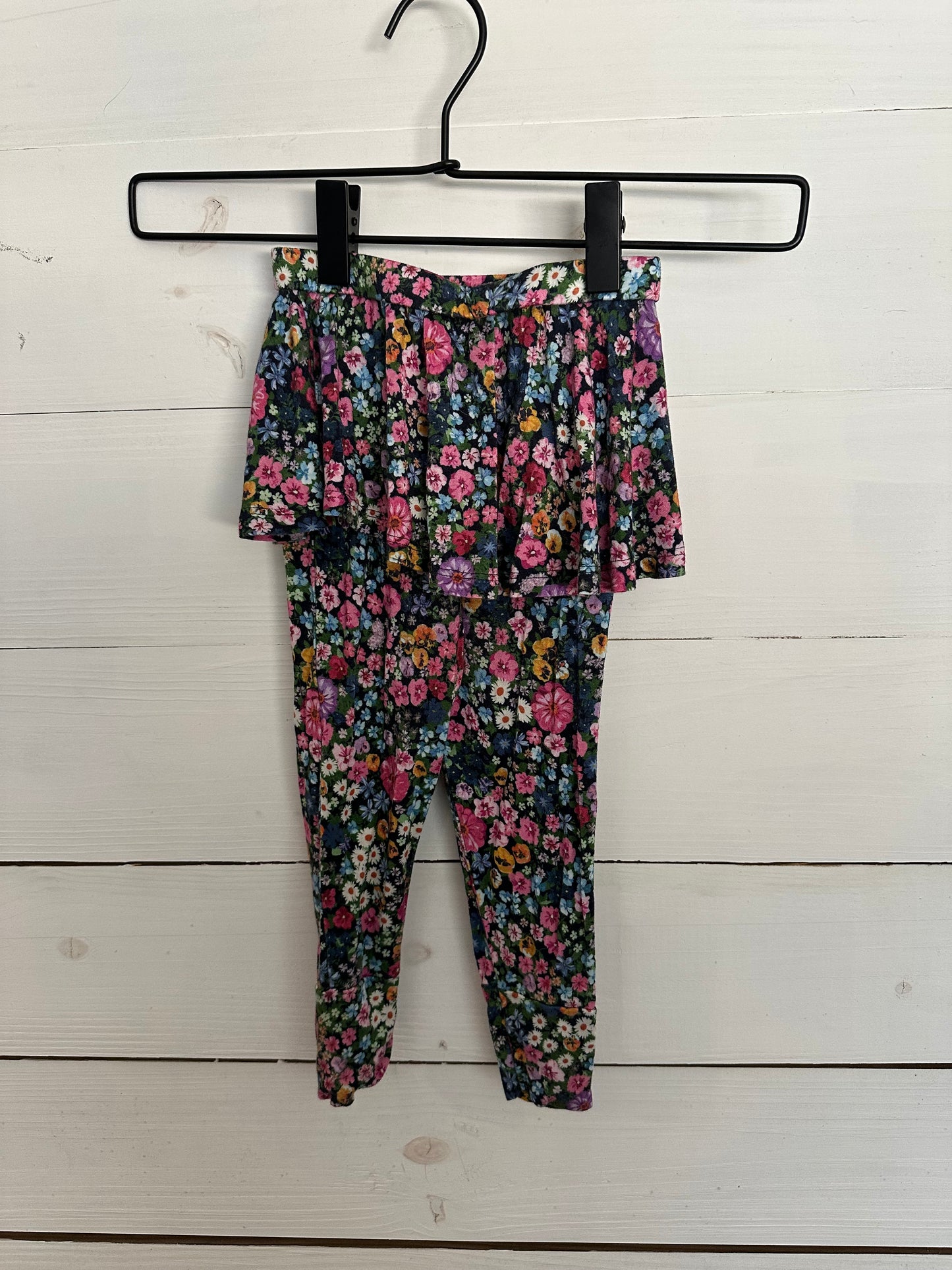 Posh Peanut floral bamboo leggings with built in skirt