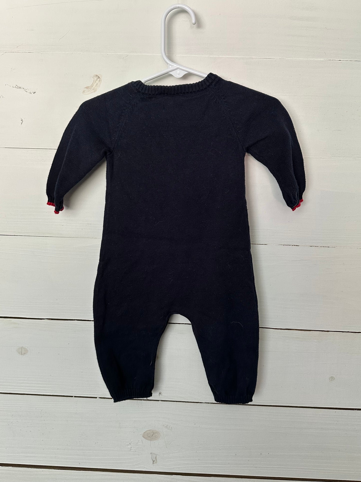 Starting Out Navy Christmas Truck with tree knit romper
