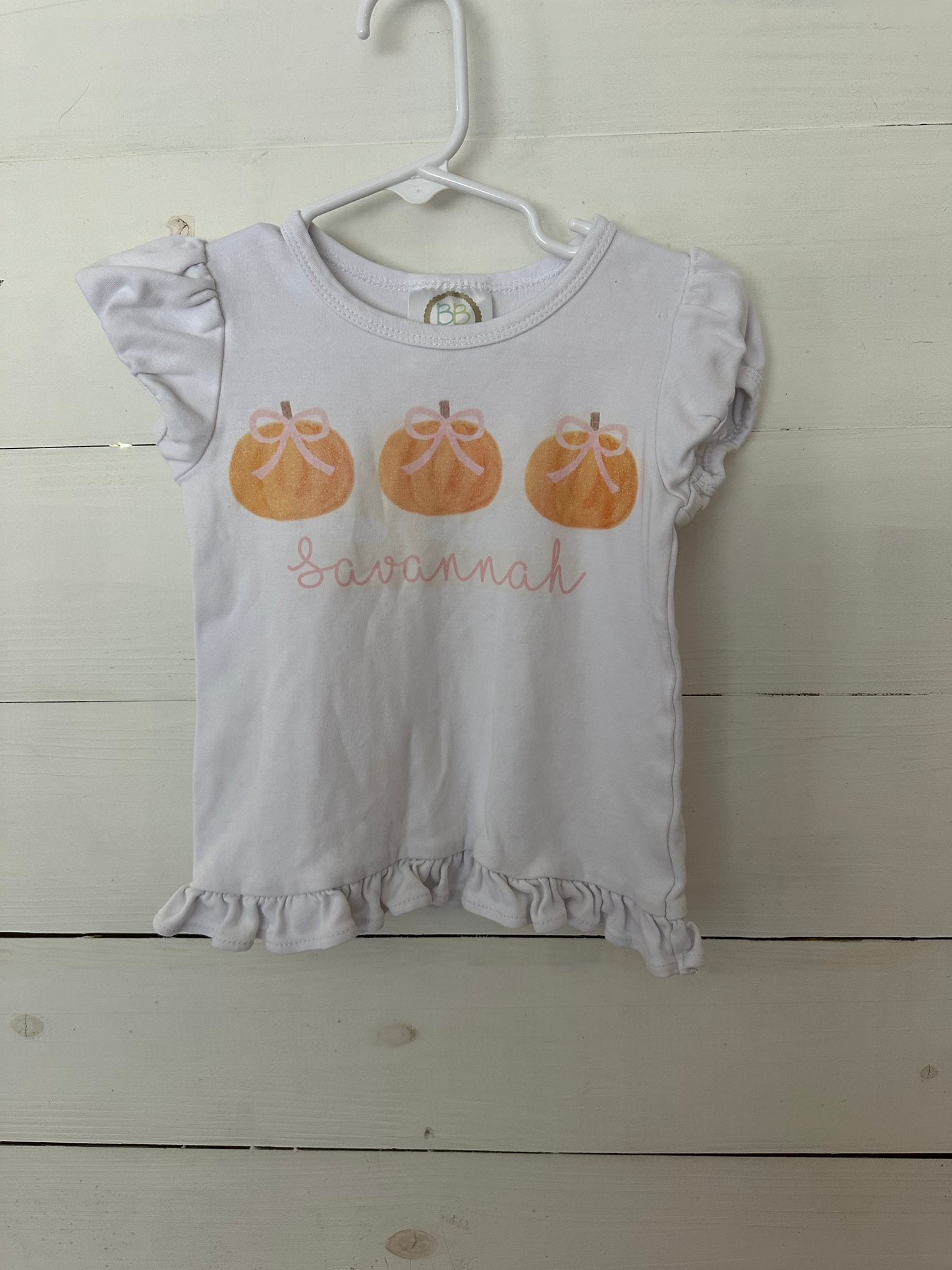 Personalized Pumpkins & Bows Ruffle T-Shirt