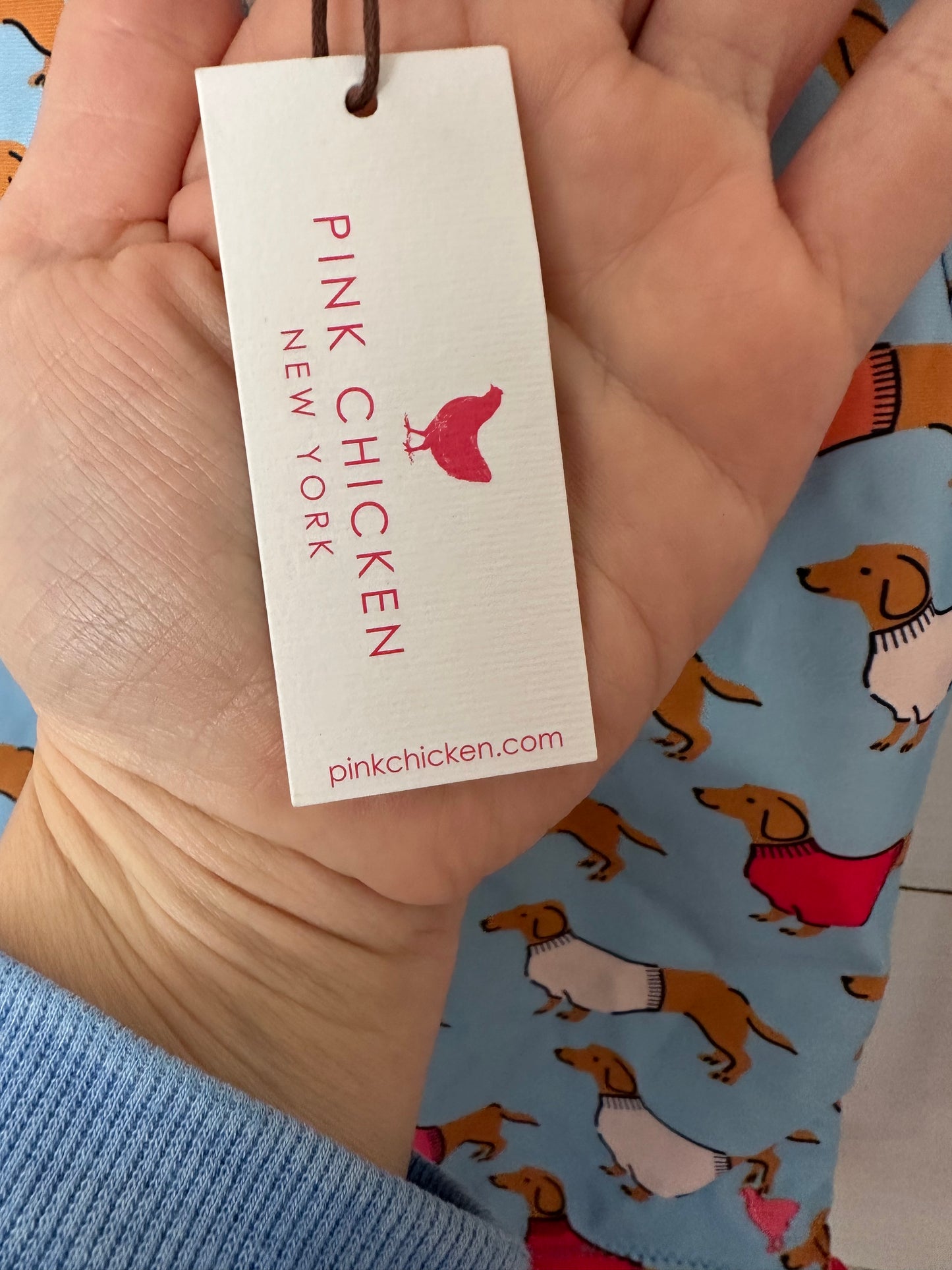 Pink Chicken One Piece Swimsuit with Dachshunds