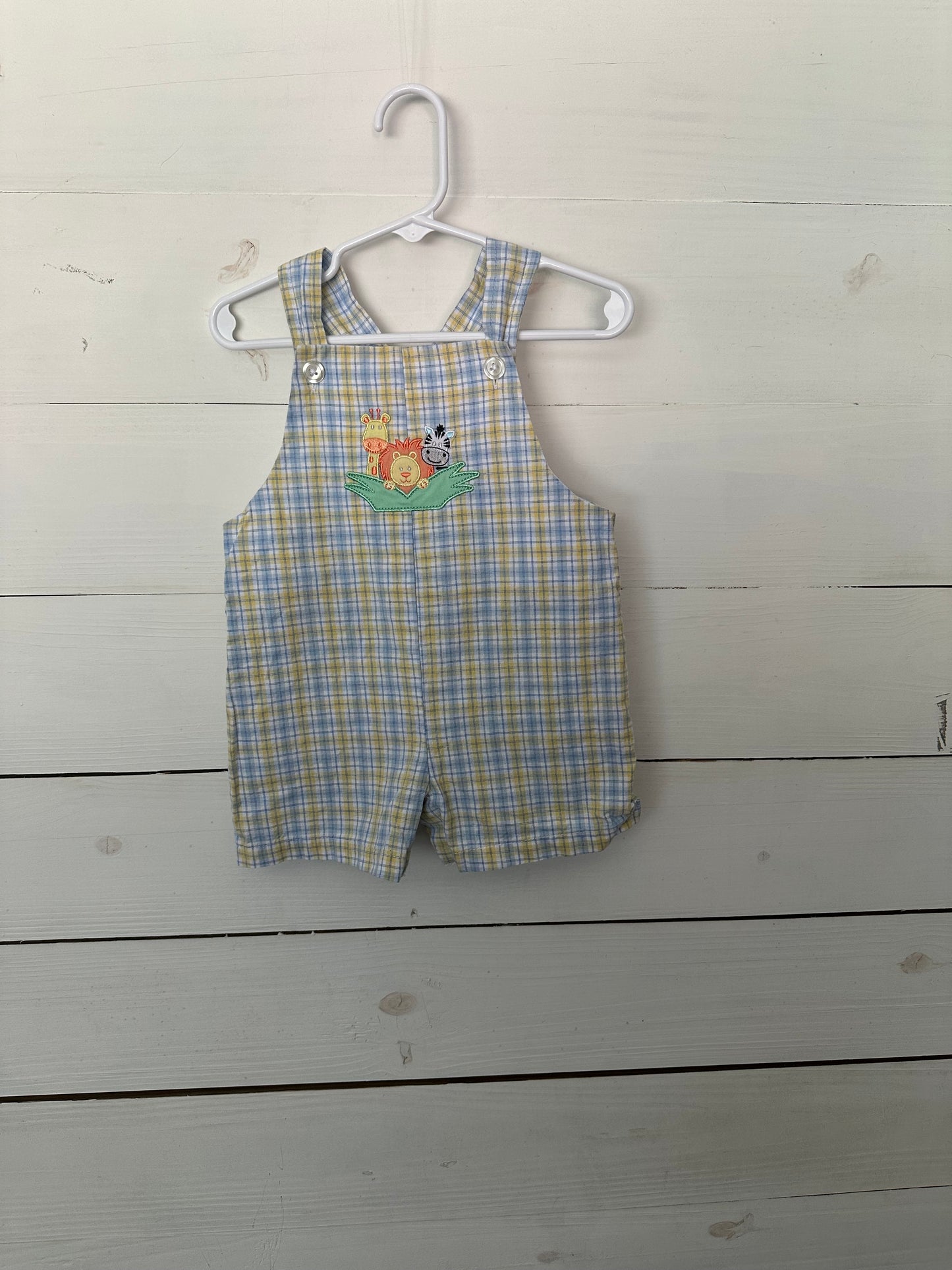 Starting Out Jon Jons Yellow & Blue Plaid with Zoo Animals