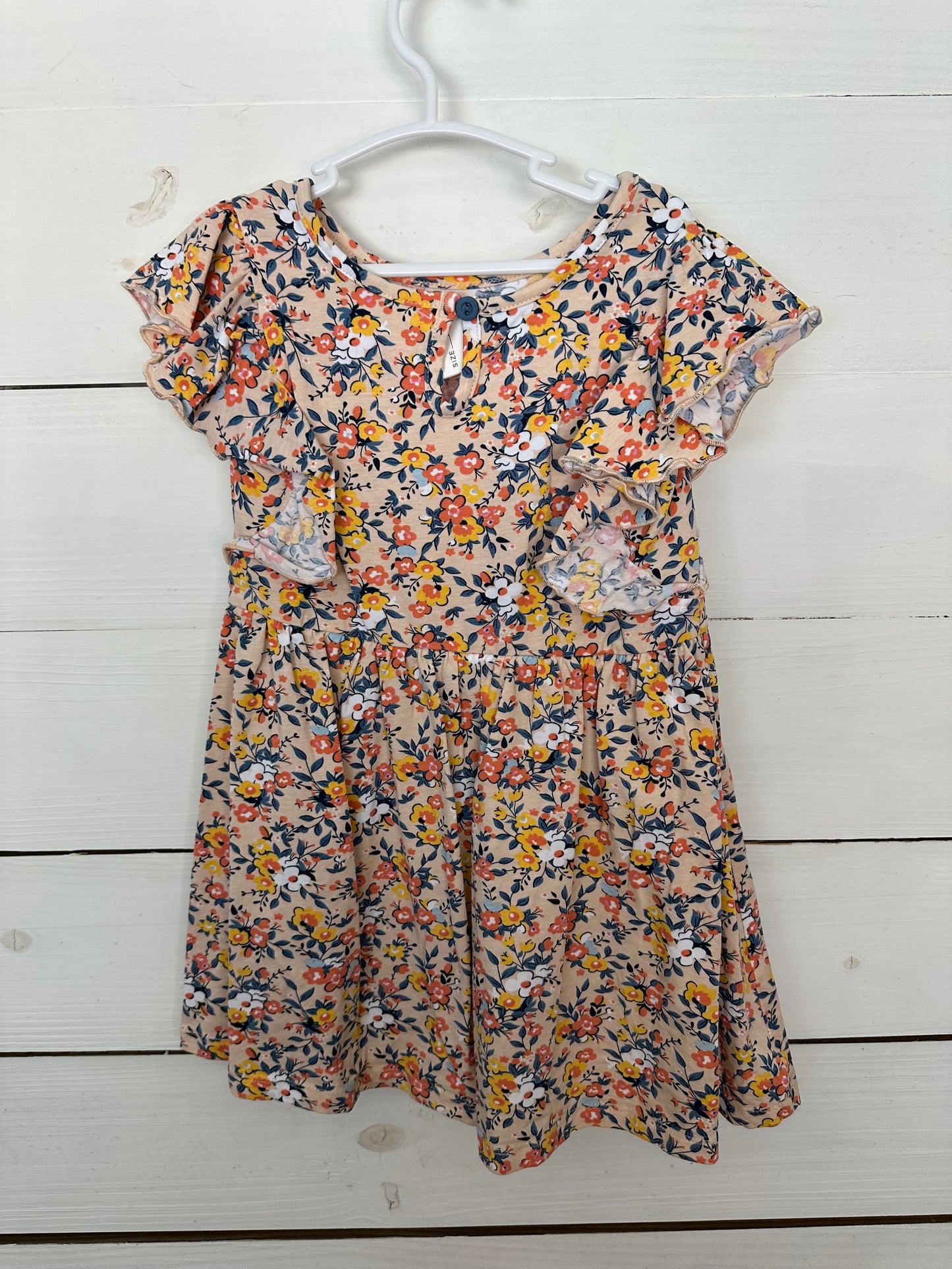 4T - Ruffle Butts Pink and Floral Play Dress