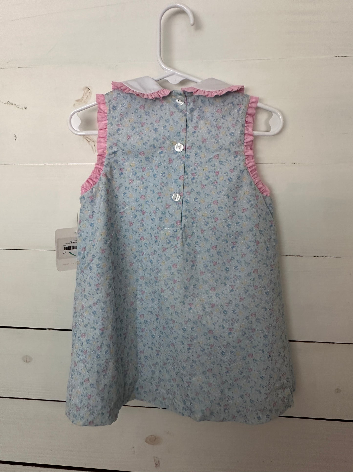 Petit Bebe Dress with Collar and Gingham Ruffles