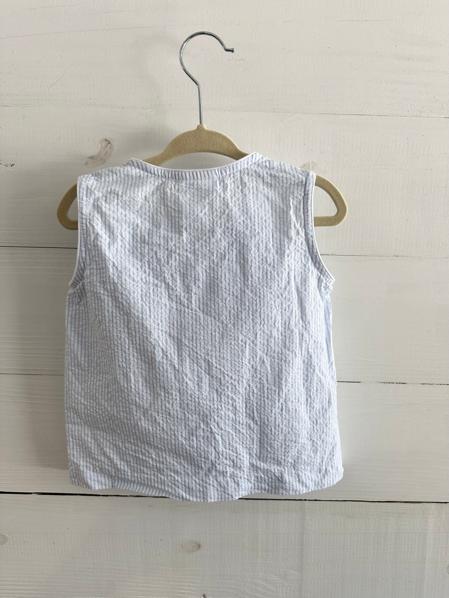 Lullaby Set Blue Seer Sucker Diaper Set