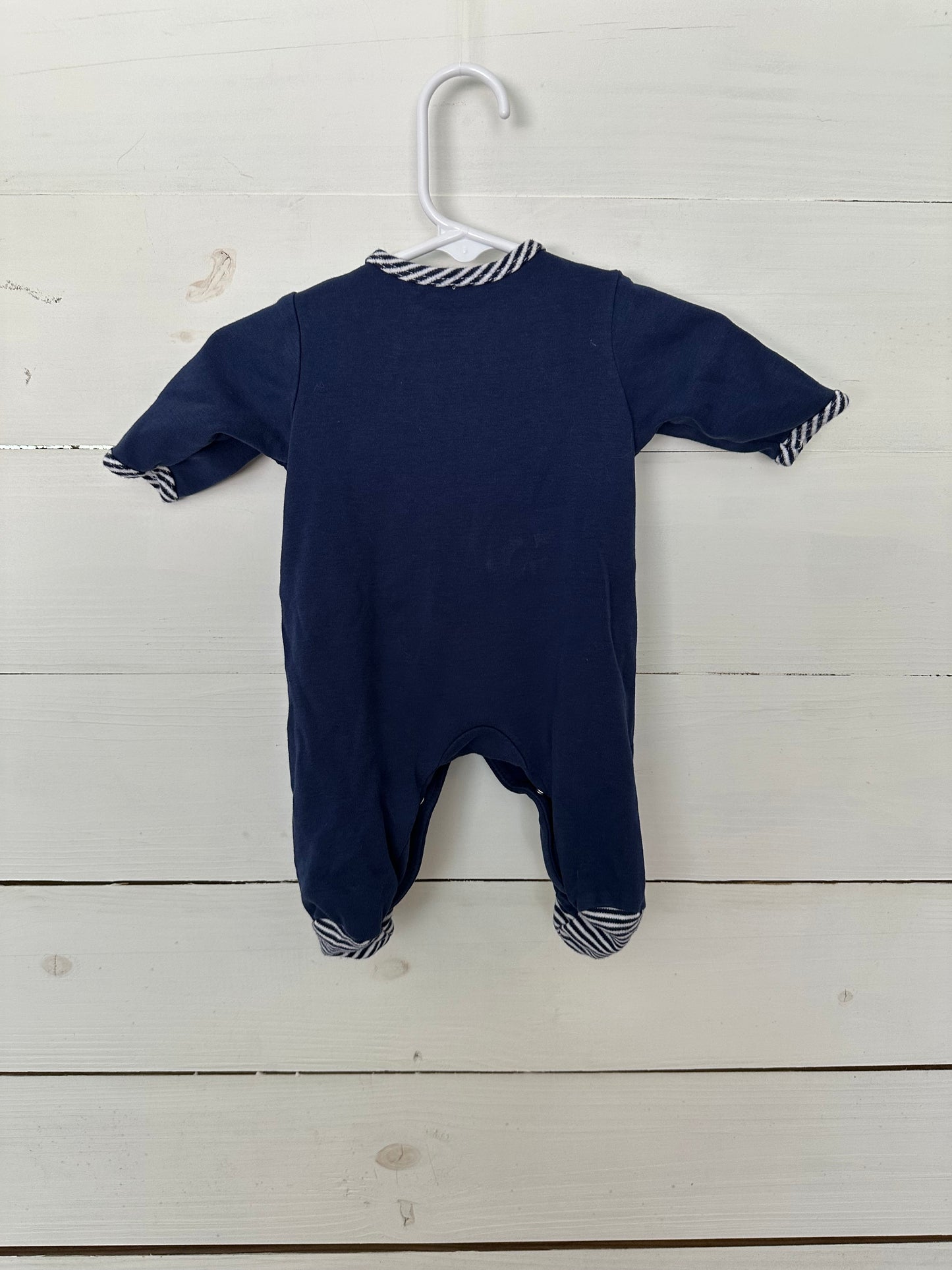 NB - Little Me Navy Blue with Nautical Embroidery
