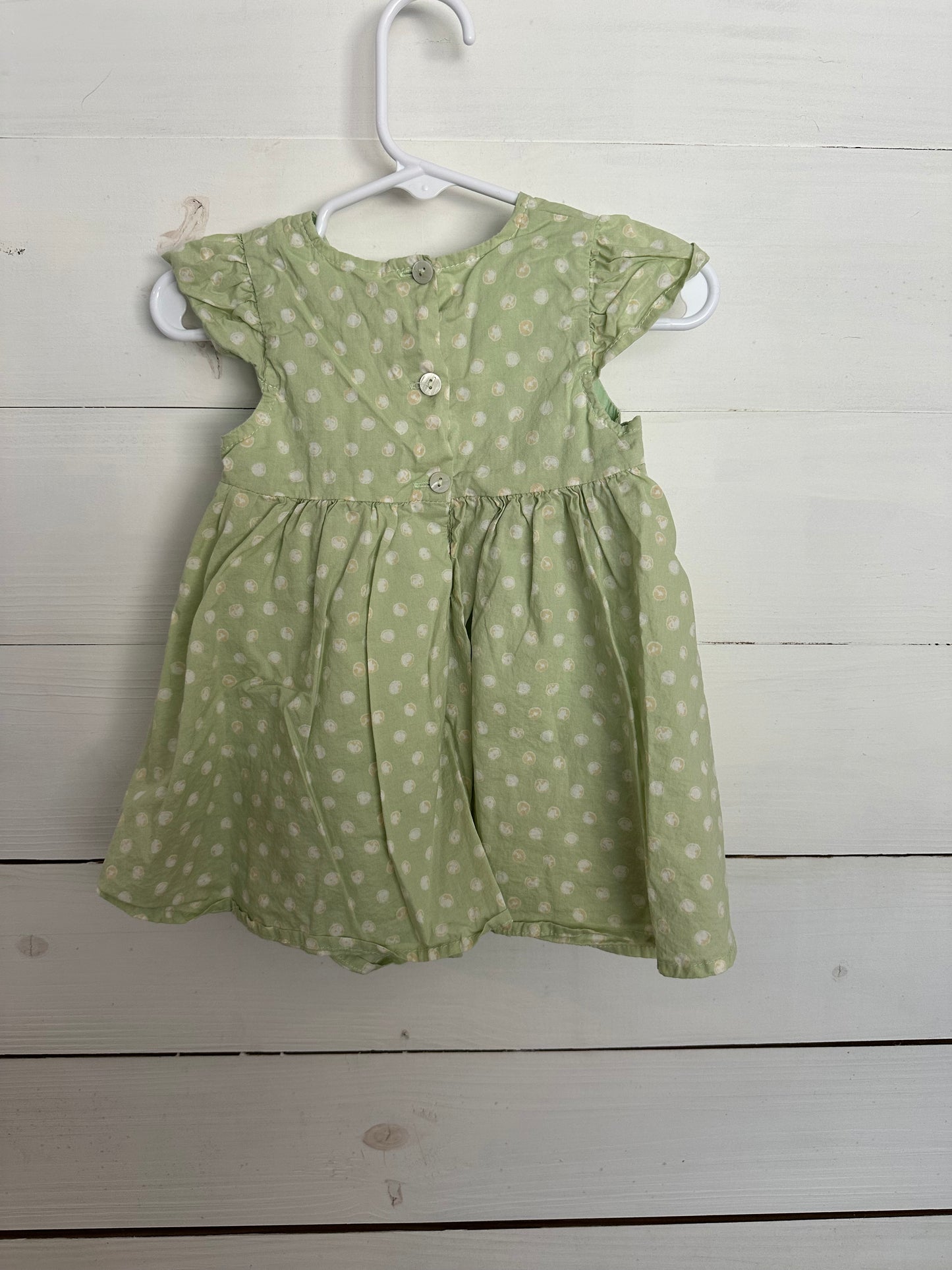 Wheat: Green Dress with Polka Dots